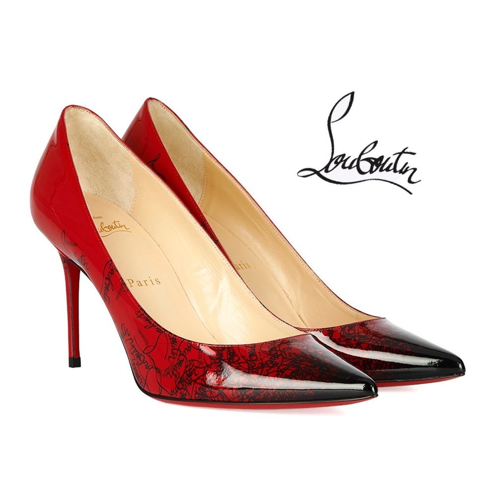 Christian Louboutin Decollette 554 Patent Degraloubi Ombre Logo 38.5